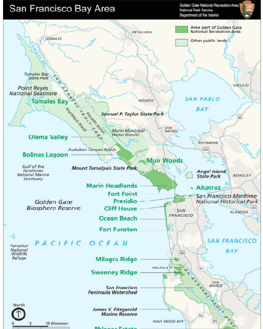Golden Gate Biosphere Reserve map